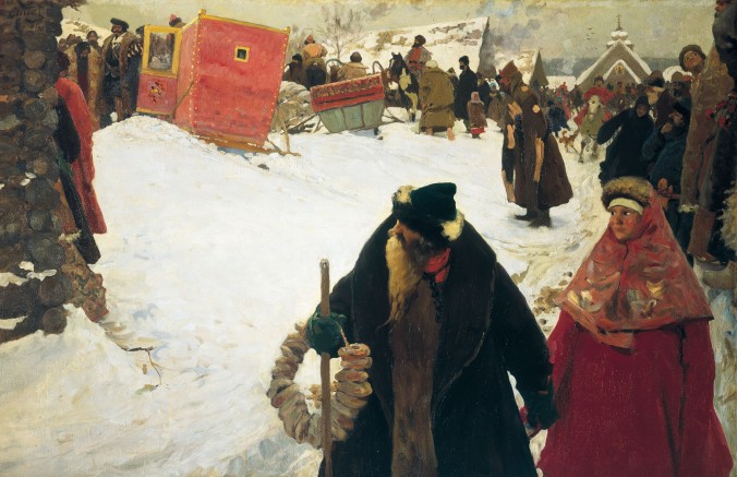 S._V._Ivanov._Foreigners'_arrival_to_Moscow,_XVII_century._(1901)